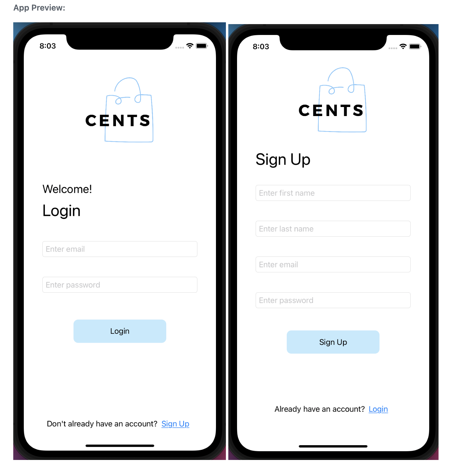 CENTS App Screenshot
