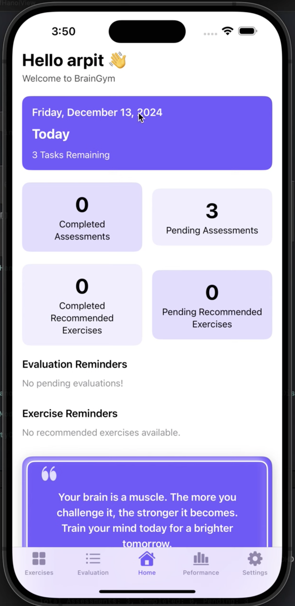 BrainGym App Demo